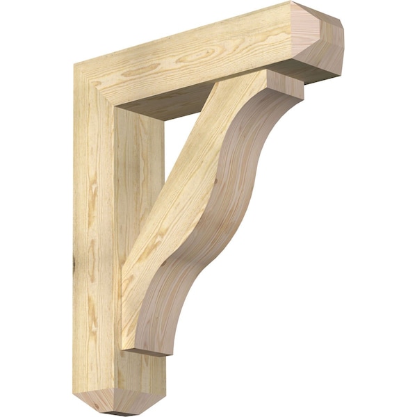 Ekena Millwork Funston Craftsman Rough Sawn Bracket w/ Offset Brace, Douglas Fir, 8"W x 32"D x 38"H BKT0806X32X38FST04RDF - main